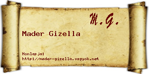 Mader Gizella névjegykártya